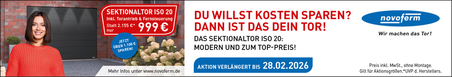 Novoferm Garagentore Herbst 2023 Aktion ISO20
