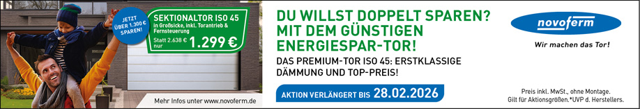Novoferm Garagentore Herbst 2023 Aktion ISO45